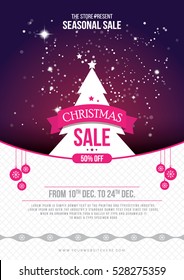  A4 Size Christmas Sale Flyer Design Template With 50% Discount Tag - Creative Emplate A4 Size