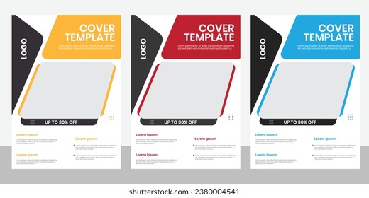 A4 size corporate flier design, business print brochure cover design, print editable marketing document template