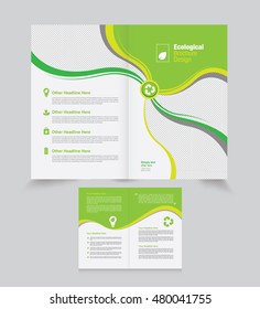 A4 Size Ecological Brochure Design Layout with Icons