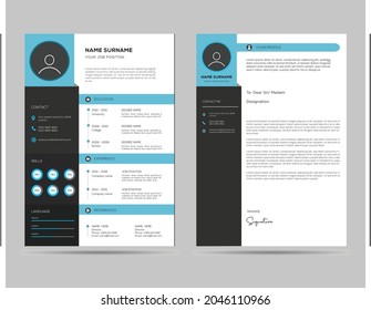 A4 Size Elegant Cv Template With Cover Letter Template