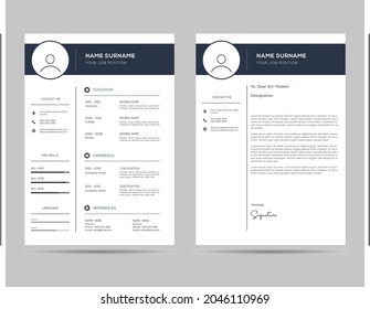 A4 size elegant cv template with cover letter template