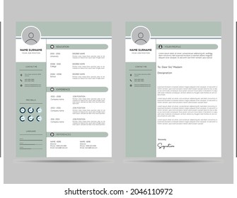 A4 size elegant cv template with cover letter template