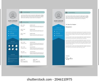 A4 Size Elegant Cv Template Cover Stock Vector (Royalty Free ...