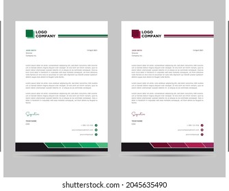 A4 Tamaño elegante diseño de la plantilla de membrete en estilo minimalista en 2 colores variantes
