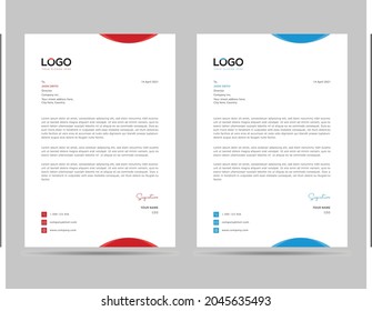 A4 Size elegant letterhead template design in minimalist style in 2 color variant
