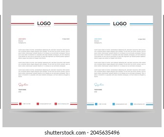 A4 Size elegant letterhead template design in minimalist style in 2 color variant
