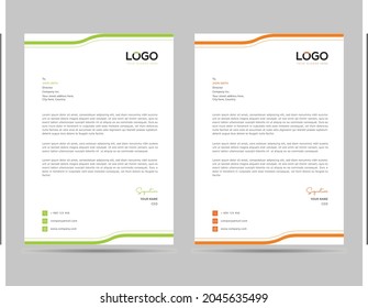 A4 Size elegant letterhead template design in minimalist style in 2 color variant
