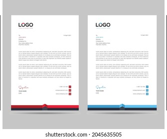 A4 Size elegant letterhead template design in minimalist style in 2 color variant
