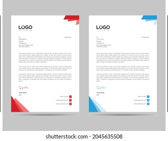 Elegantes A4-Letterkopfdesign im minimalistischen Stil in 2 Farbvarianten
