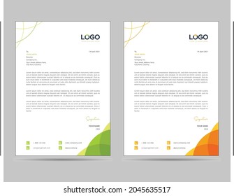 A4 Size elegant letterhead template design in minimalist style in 2 color variant
