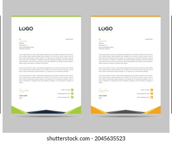A4 Size elegant letterhead template design in minimalist style in 2 color variant
