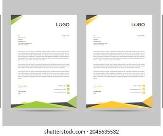 A4 Size elegant letterhead template design in minimalist style in 2 color variant

