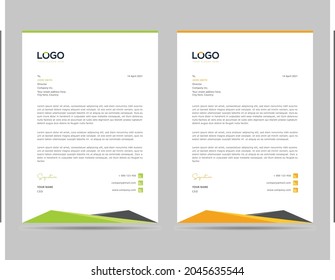 A4 Size elegant letterhead template design in minimalist style in 2 color variant
