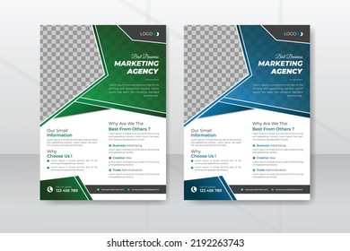 A4 size flyer or corporate flyer template for abstract design, brochure, annual report or modern leaflet, cover or presentation with 2 color sets