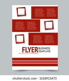 A4 size flyer template. Abstochrure design for business, education, presentation, advertisement. Vector illustration. Red color.
