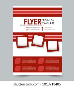 A4 size flyer template. Abstochrure design for business, education, presentation, advertisement. Vector illustration. Red color.