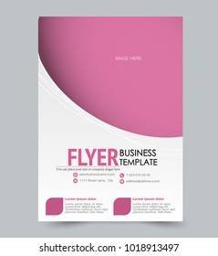 A4 size flyer template. Abstochrure design for business, education, presentation, advertisement. Vector illustration. Pink color.