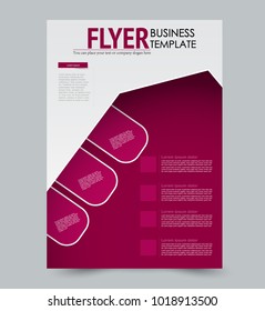 A4 size flyer template. Abstochrure design for business, education, presentation, advertisement. Vector illustration. Pink color.