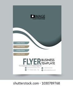 A4 size flyer template. Abstract brochure design for business, education, presentation, advertisement. Vector illustration. Green color.
