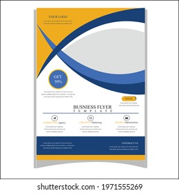 A4 size flyer template. Abstract brochure design for business, education, presentation, advertisement. Vector illustration.