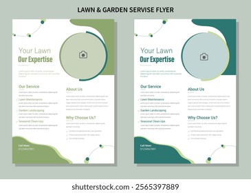 A4 size flyer template for lawn care services, Lawn and gardening service flyer design template. Tree and gardening service poster leaflet design. lawnmower flyer template.