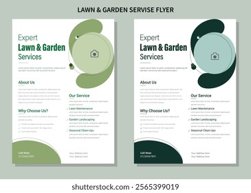 A4 size flyer template for lawn care services ,Lawn and gardening service flyer design template. Tree and gardening service poster leaflet design. lawnmower flyer template.