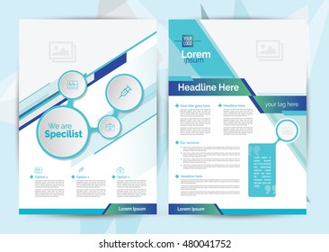 A4 Size Medical Brochure Layout Design With Icon