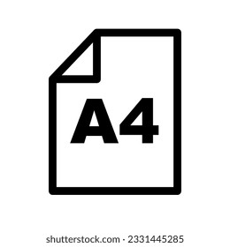 A4 size paper icon. Vector.