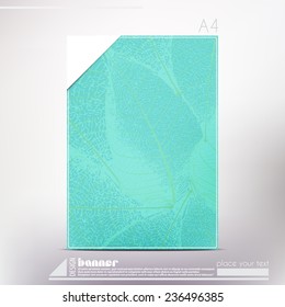 A4 size paper sheet with foliage pattern. vector background template