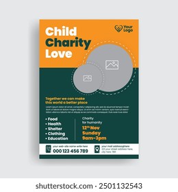 A4-Format Flyer oder Poster Vorlage für Charity Fundraising und Non-Profit freiwillige Organisation Flyer oder Broschüre Design