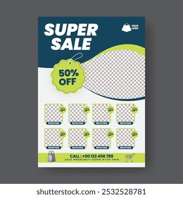 a4 tamanho imprimir folheto ou modelo de cartaz para Promoção de venda de produtos e venda de supermercado oferta poster modelo, Black Friday venda oferta projeto folheto adequado para panfleto de venda de supermercado ou design de cartaz