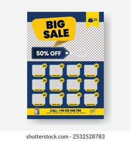 a4 tamanho imprimir folheto ou modelo de cartaz para Promoção de venda de produtos e venda de supermercado oferta poster modelo, Black Friday venda oferta projeto folheto adequado para panfleto de venda de supermercado ou design de cartaz