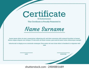 A4 size print-ready certificate layout design