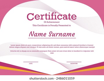 Diseño de diseño de certificado de tamaño A4 listo para imprimir