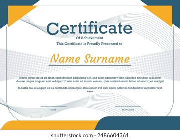 A4 size print-ready certificate layout design