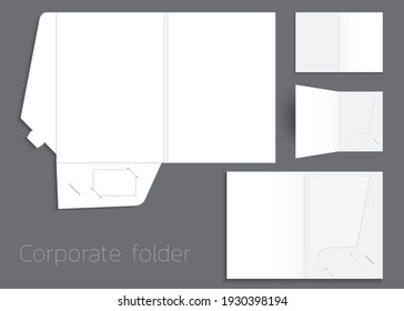 A4 tamaño simple bolsillo reforzado carpeta de simulación aislado en fondo gris. ilustración 3D