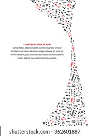 a4 size vertical music background template on white