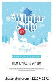 A4 Size Winter Sale Poster Flyer Design Layout Template 