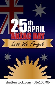A4 sized ANZAC day poster. Australian New Zealand Army Corps. Commemorating soldiers past and present on April 25th each year.
