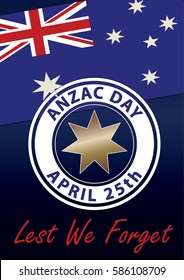 A4 sized ANZAC day poster. Australian New Zealand Army Corps. Commemorating soldiers past and present on April 25th each year.