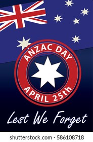 A4 sized ANZAC day poster. Australian New Zealand Army Corps. Commemorating soldiers past and present on April 25th each year.