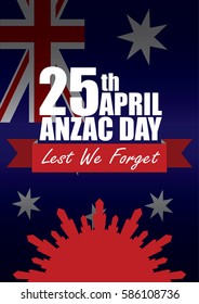 A4 sized ANZAC day poster. Australian New Zealand Army Corps. Commemorating soldiers past and present on April 25th each year.