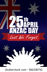 A4 sized ANZAC day poster. Australian New Zealand Army Corps. Commemorating soldiers past and present on April 25th each year.