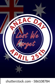 A4 sized ANZAC day poster. Australian New Zealand Army Corps. Commemorating soldiers past and present on April 25th each year.