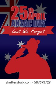 A4 sized ANZAC day poster. Australian New Zealand Army Corp. Commemorating the soldiers on April 25th.