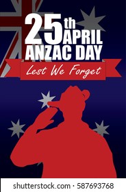 A4 sized ANZAC day poster. Australian New Zealand Army Corp. Commemorating the soldiers on April 25th.