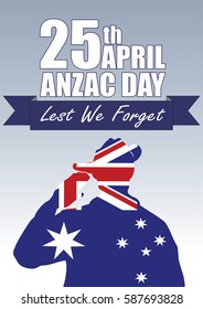 A4 sized ANZAC day poster. Australian New Zealand Army Corp. Commemorating the soldiers on April 25th.