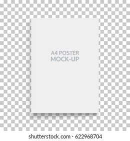 A4 sized mockup of a landscape-oriented magazine or catalogue. Blank sheet of paper. Element for advertising and promotional message. 3d vector illustration for your design.