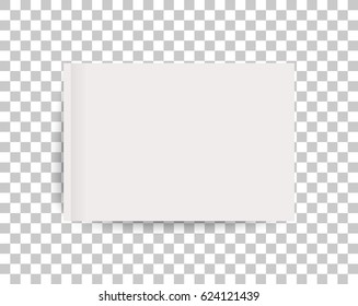 A4 Sized Mockup Of A Landscape-oriented Magazine Or Catalogue. Blank Sheet Of Paper. Element For Advertising And Promotional Message. 3d Vector Illustration For Your Design.