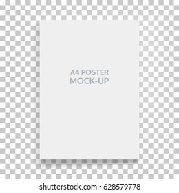 A4 sized mockup of a landscape-oriented magazine or catalogue. Blank sheet of paper. Element for advertising and promotional message. 3d vector illustration for your design.